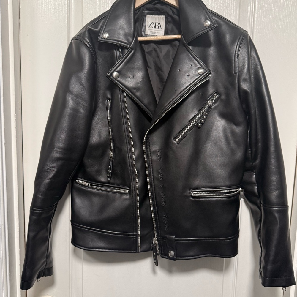 Zara Men's Black Biker Jacket